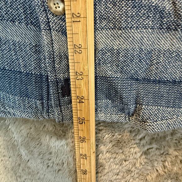 Johnnie O Blue Chambray Shacket Button Down Shirt Stripe Pattern Boys 14 - Picture 13 of 13